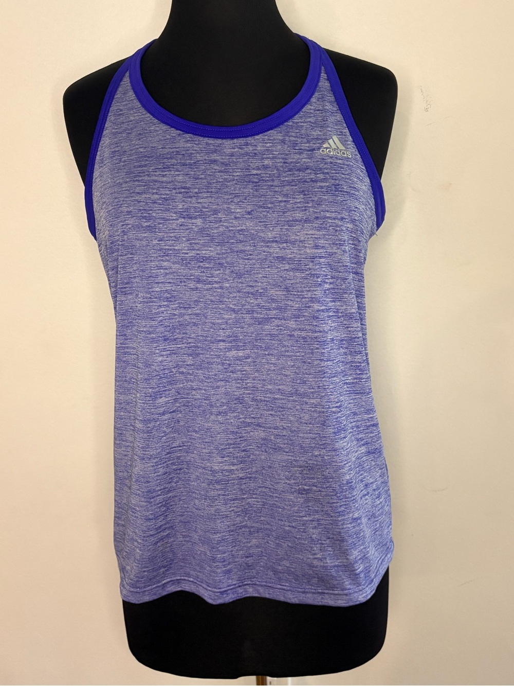 adidas Heather Purple Racerback Tank with Royal Trim